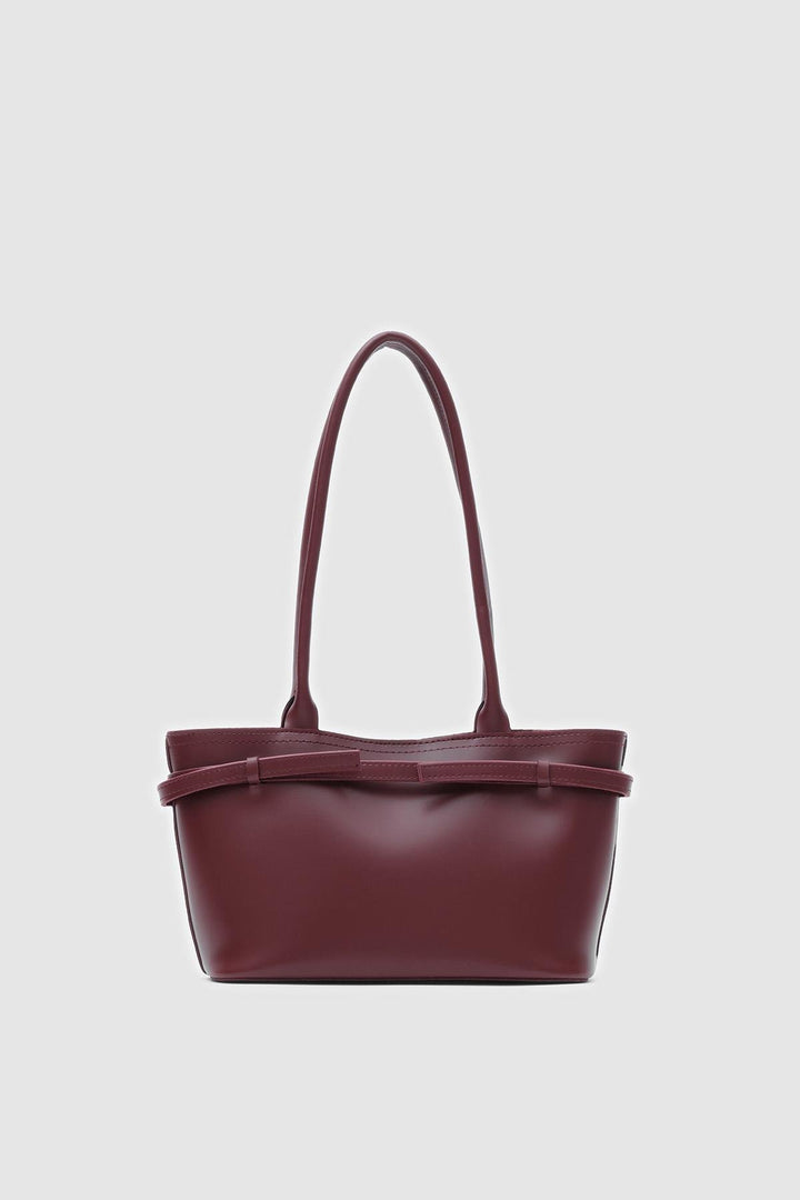 Aurin Omuz Çantası Bordo Mat Deri