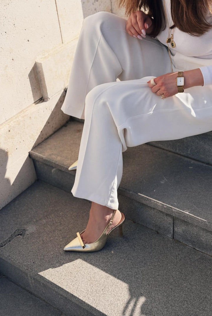 Norloven Gold Parlak Deri Kadın Stiletto - ILOVESHOES