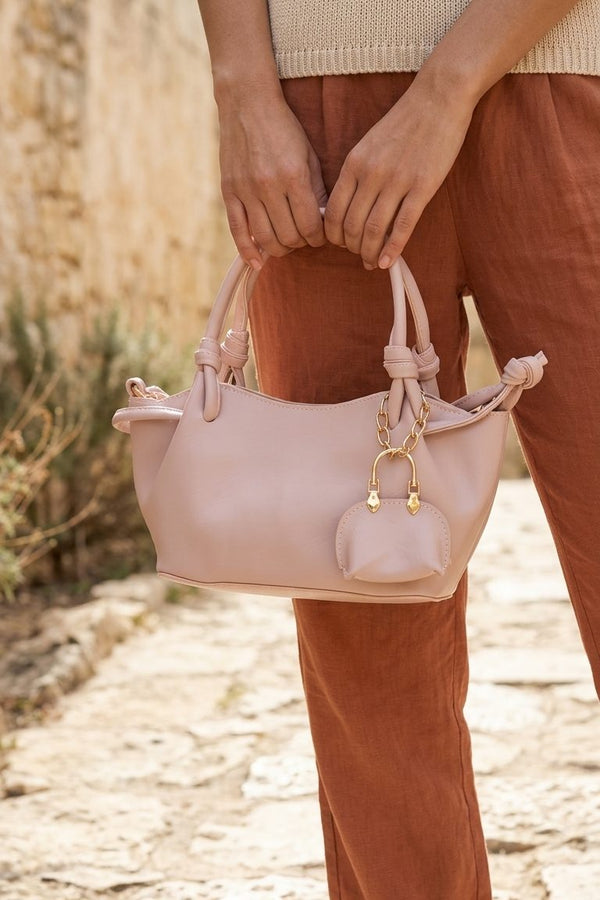 Monel Pudra Mat Deri Kadın Omuz Çantası - ILOVESHOES
