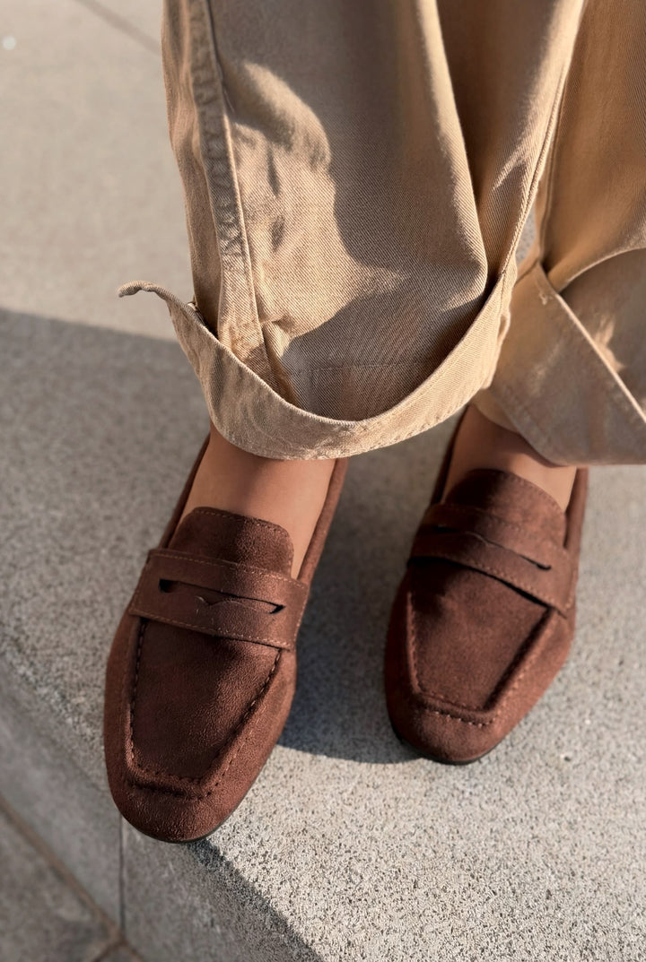 Orvino Kadın Loafer Acıkahve Süet - ILOVESHOES