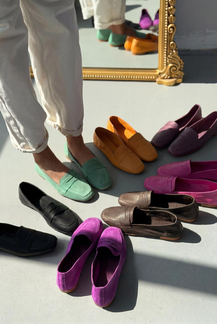 Melniel Fuşya Hakiki Deri Kadın Loafer - ILOVESHOES