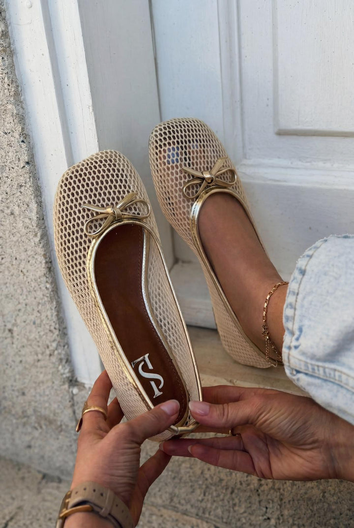 Torina Kadın Babet Bej File - ILOVESHOES