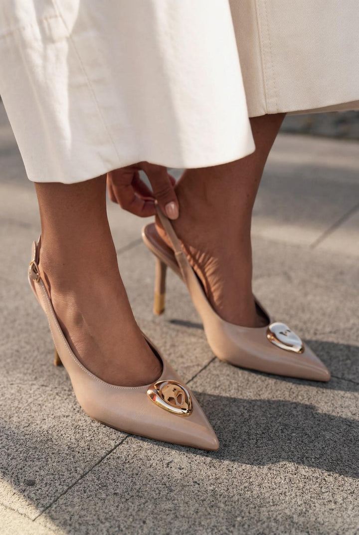 Torval Stiletto Nude Mat Deri - ILOVESHOES