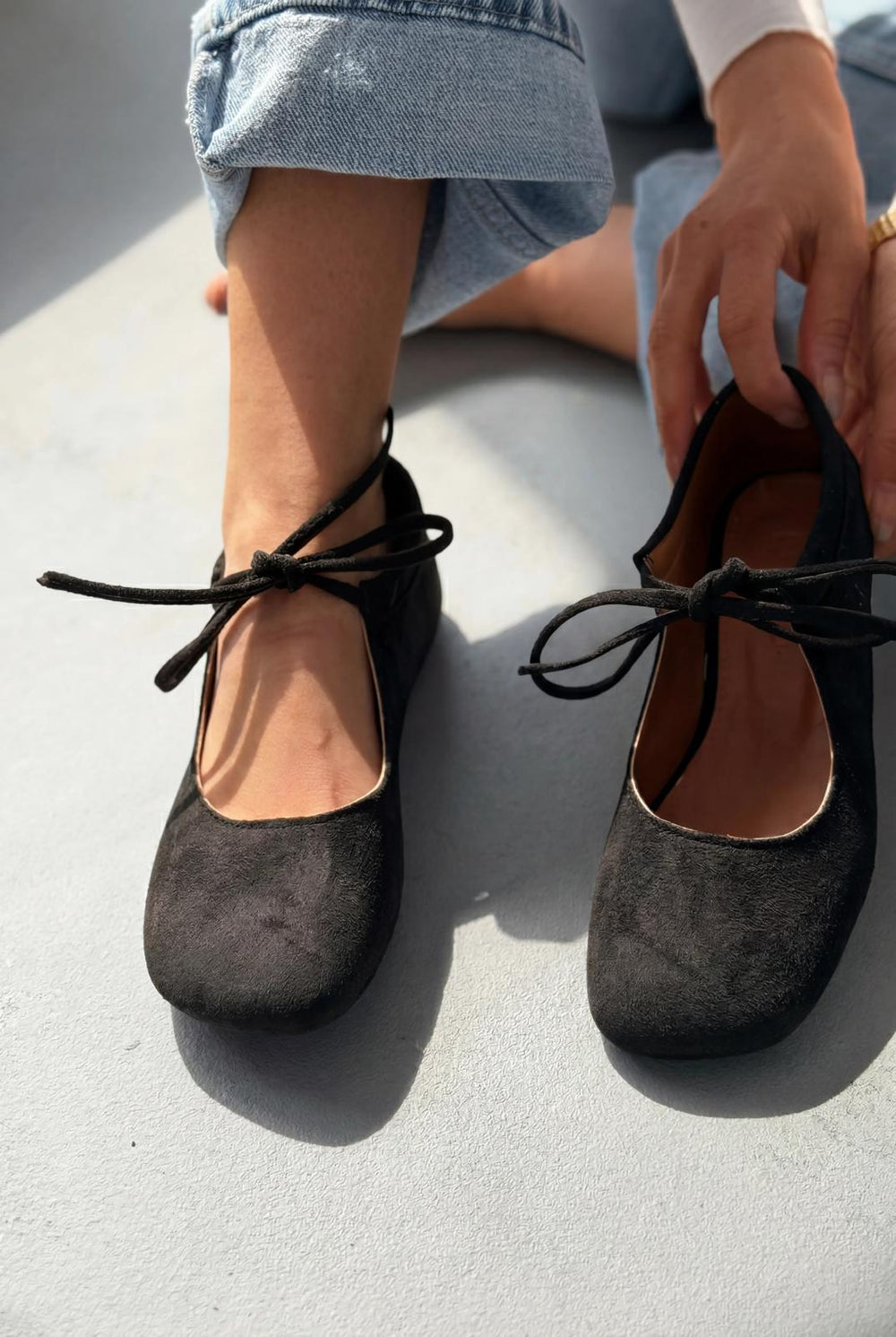 Belith Siyah Süet Kadın Babet - ILOVESHOES