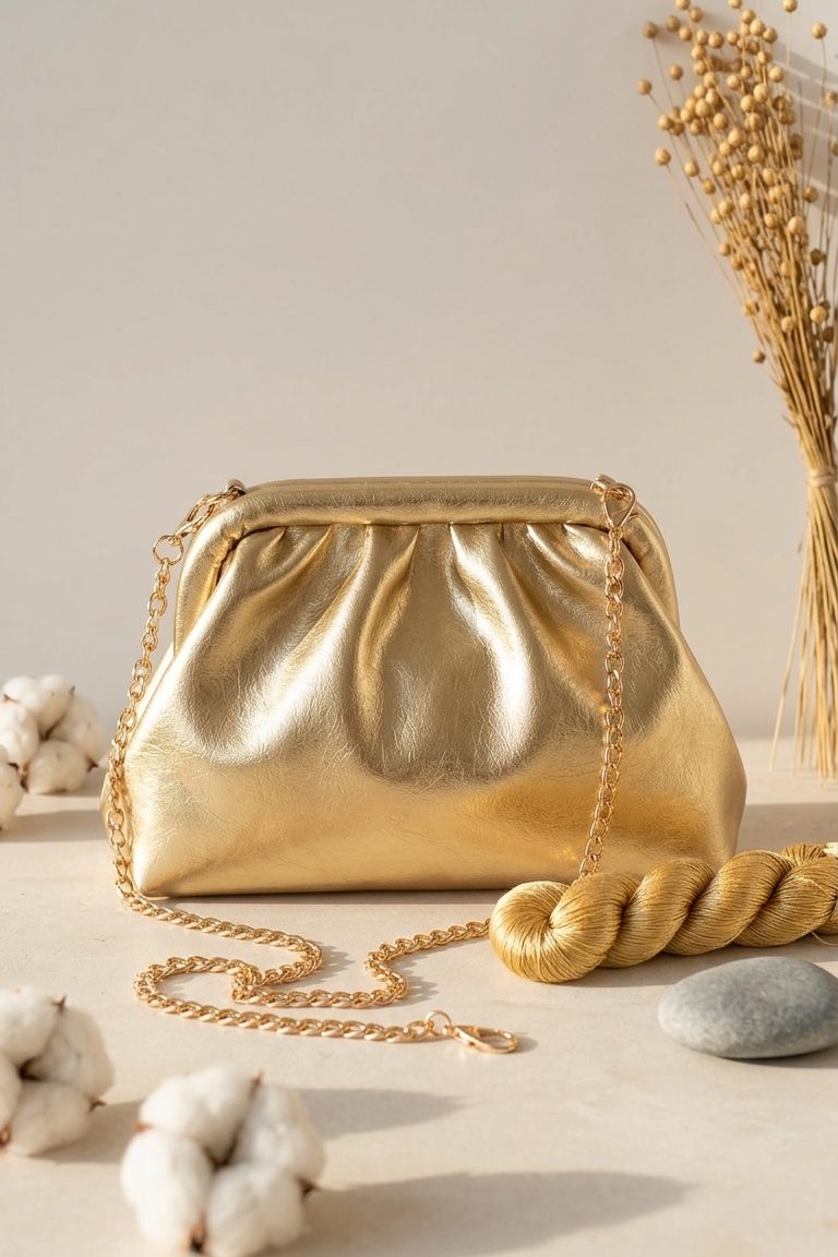 Talleri Gold Mat Deri Kadın Çanta