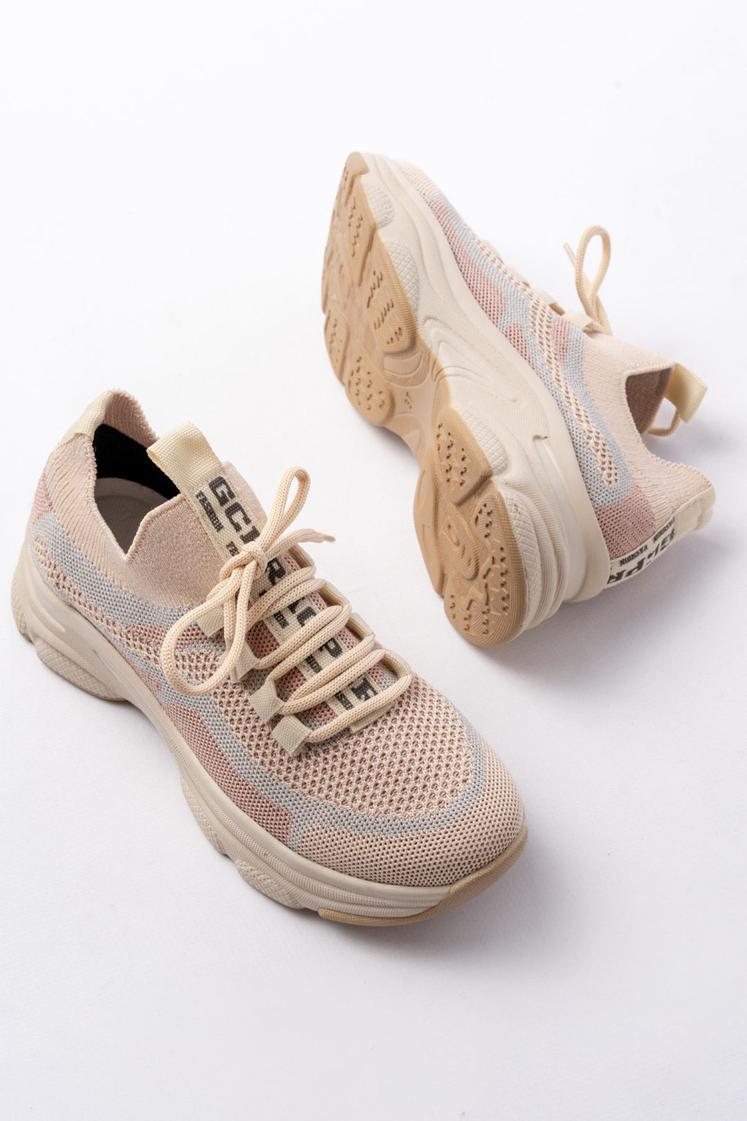 Dorina File Bej Kadın Spor Ayakkabı