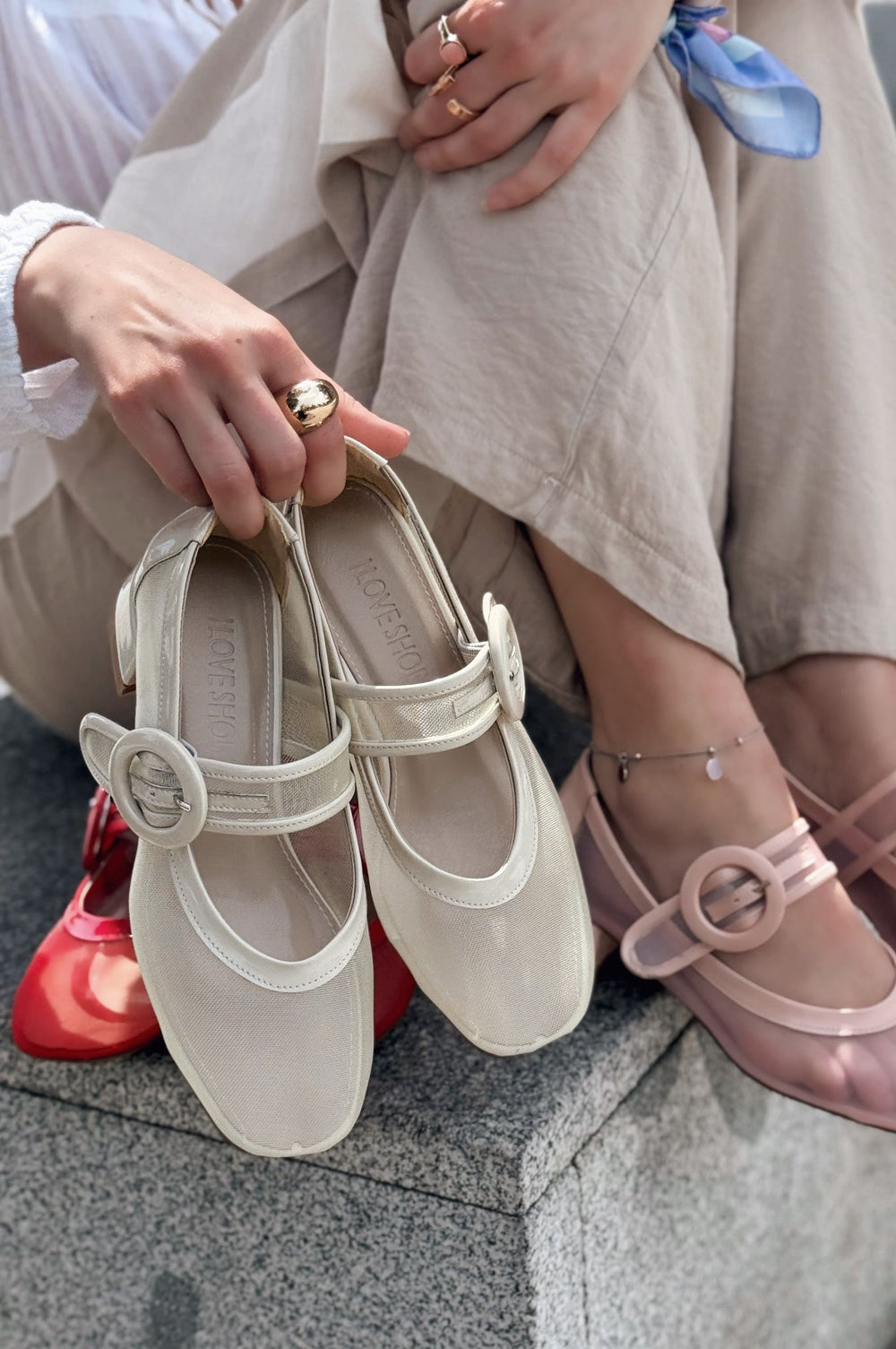 Cyreya File Bej Toka Detaylı Mary Jane - ILOVESHOES