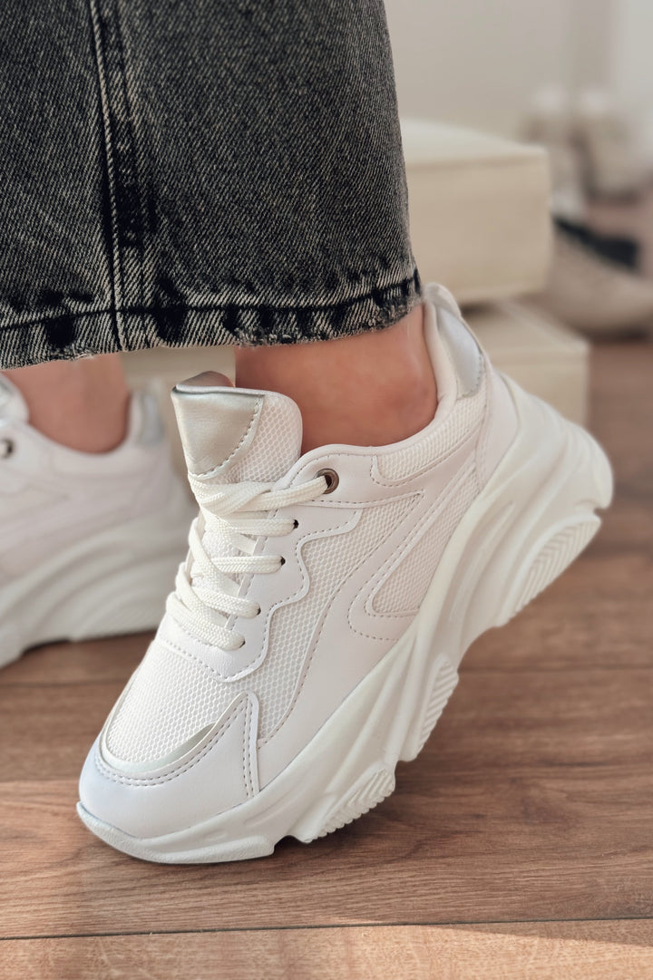 Valenna Gümüş Bağcıklı Fileli Kadın Spor Ayakkabı