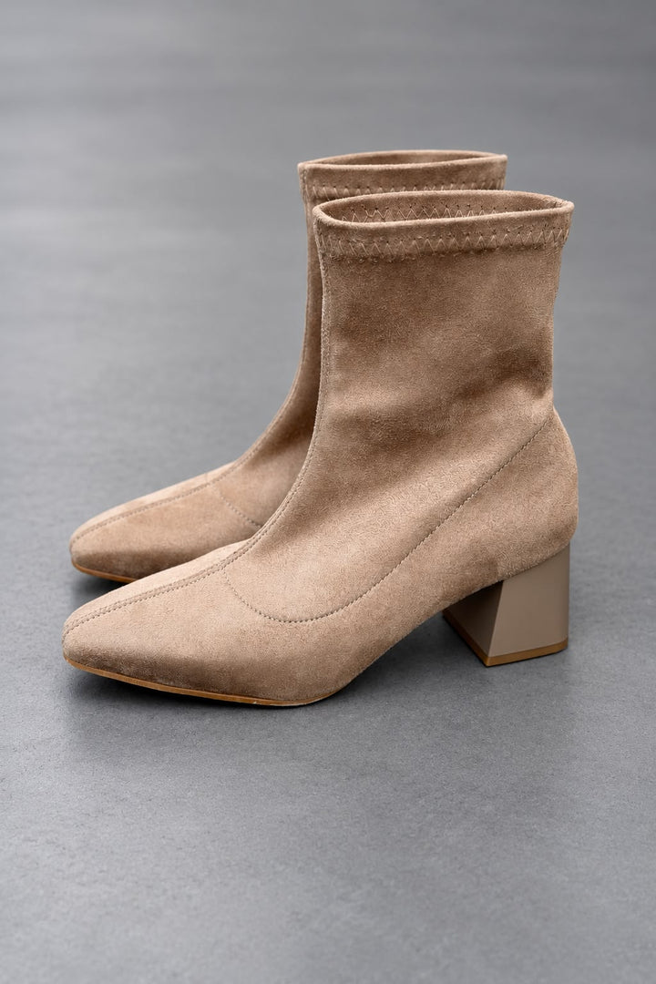 Delsia Vizon Süet Kadın Streç Bot - ILOVESHOES