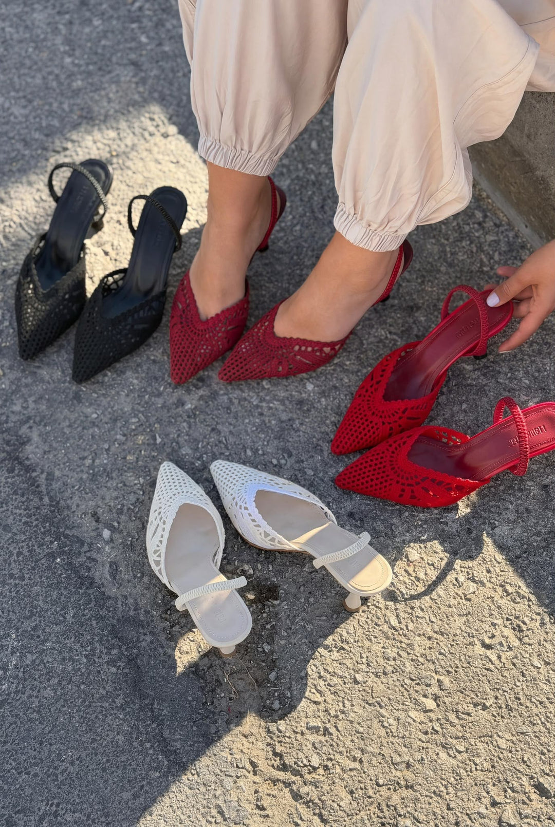 Brina Kırmızı Dantel Kadın Stiletto