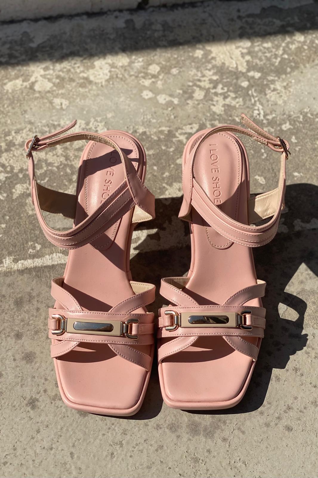 Selvira Mat Deri Pudra Topuklu Ayakkabı - ILOVESHOES