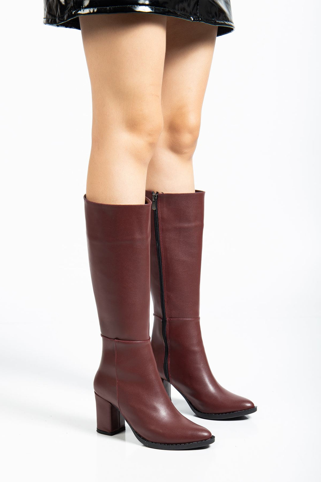 Oresi Bordo Topuklu Kadın Çizme - ILOVESHOES