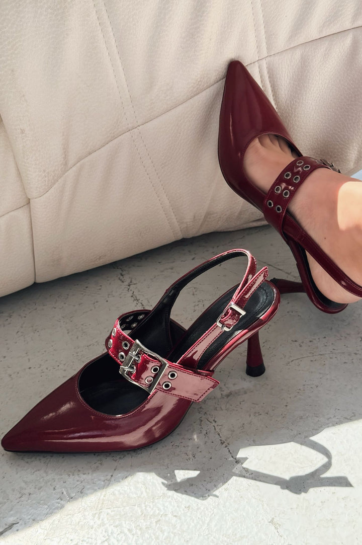 Benor Rugan Bordo Toka Detaylı Stiletto