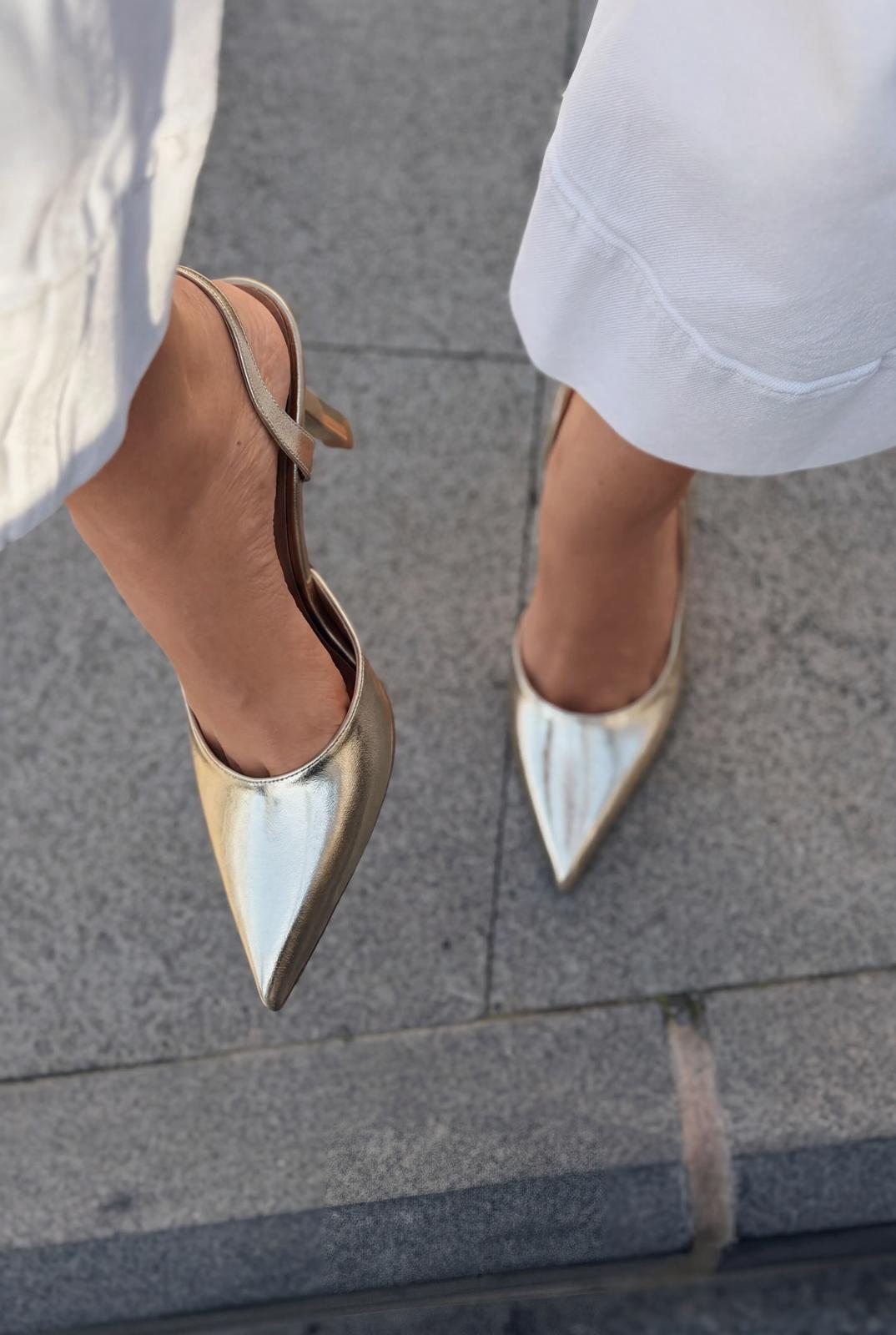 Soriel Stiletto Gold Parlak Deri - ILOVESHOES