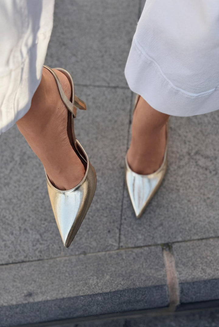 Soriel Stiletto Gold Parlak Deri - ILOVESHOES