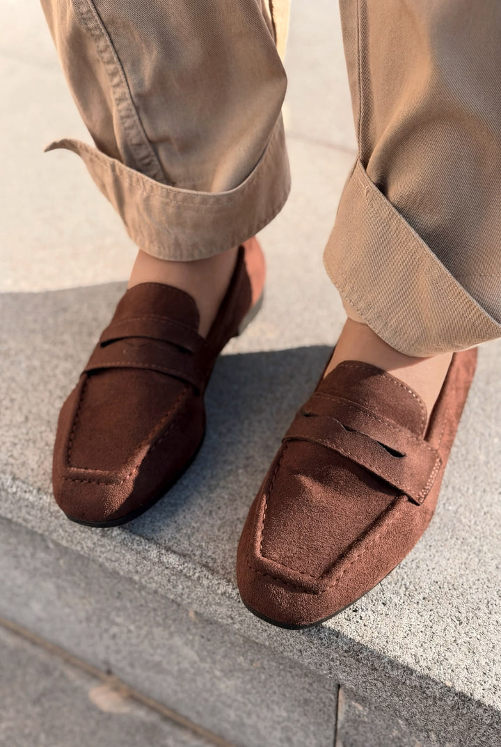 Orvino Kadın Loafer Acıkahve Süet - ILOVESHOES