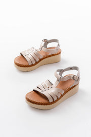 Paliva Hakiki Deri Bej Kadın Sandalet - ILOVESHOES