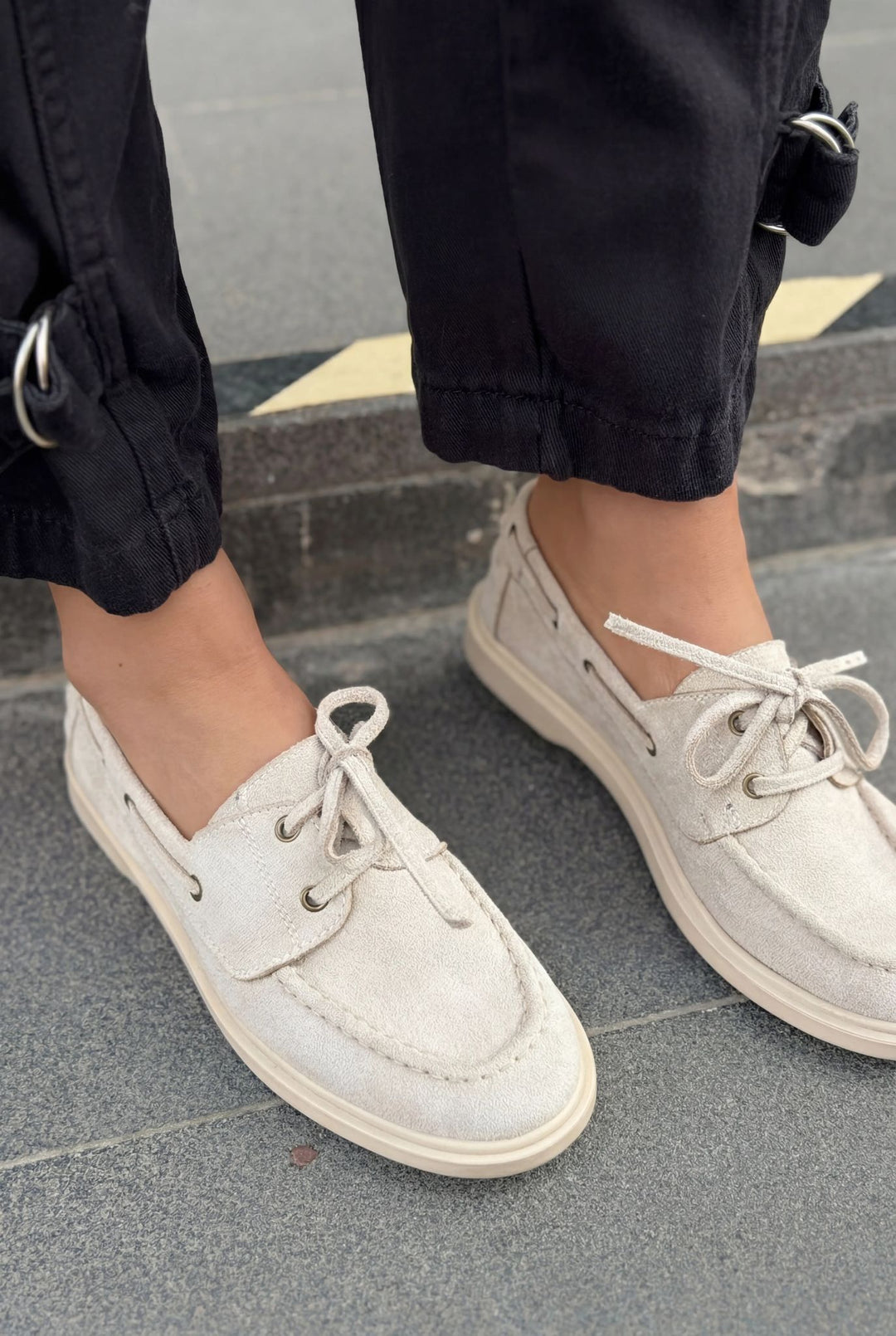 Morin Kadın Oxford Ayakkabı Bej Süet - ILOVESHOES