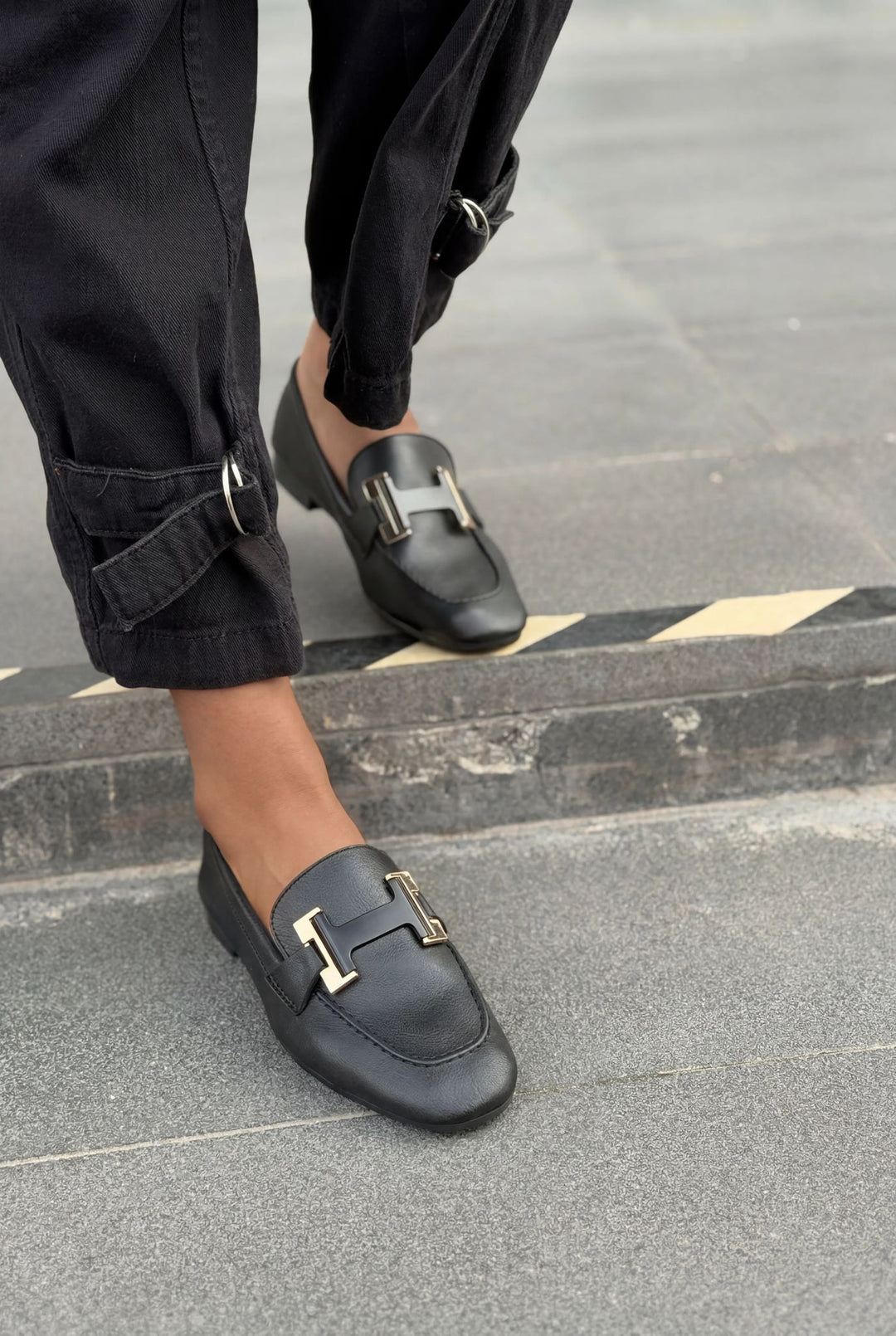 Elara Kadın Loafer Siyah Mat Deri - ILOVESHOES