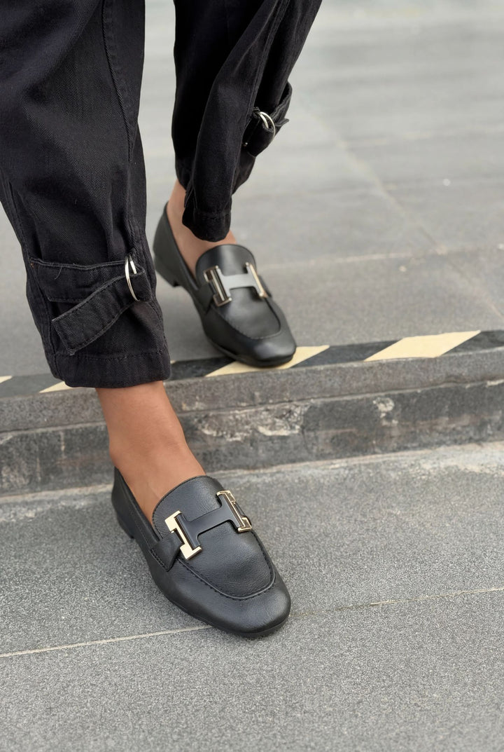 Elara Kadın Loafer Siyah Mat Deri - ILOVESHOES