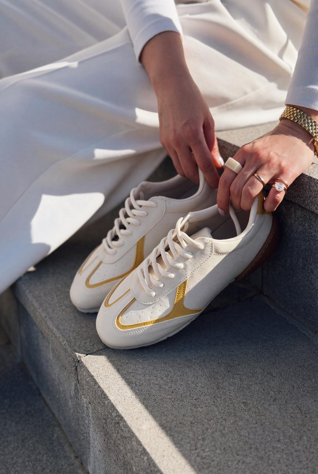 Rosven Sarı Mat Deri Kadın Spor Ayakkabı - ILOVESHOES