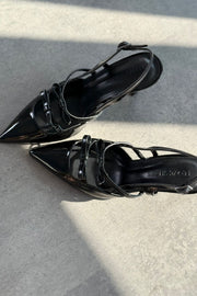 Montra Rugan Fiyonk Detaylı Siyah Stiletto - ILOVESHOES
