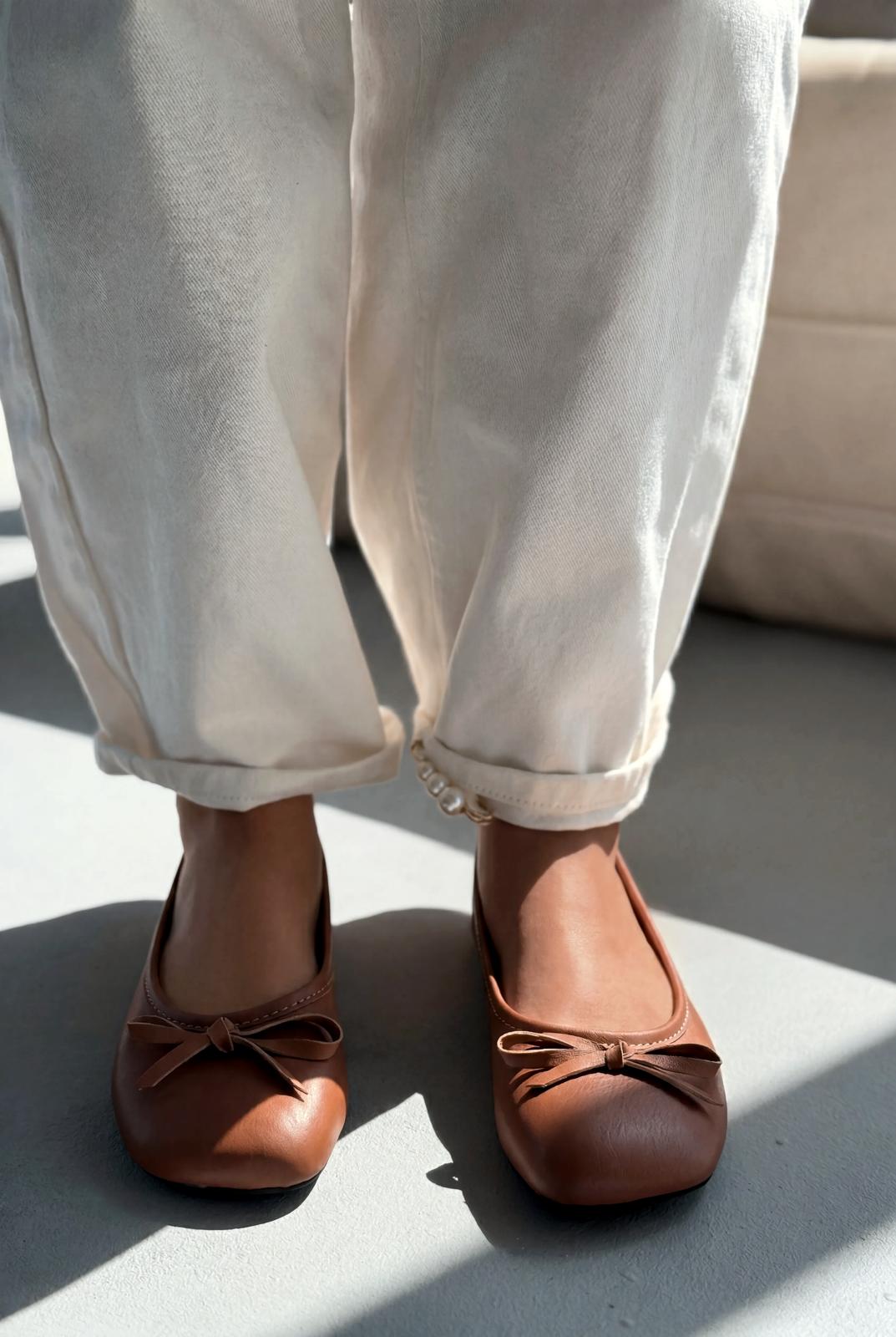 Telion Taba Hakiki Deri Kadın Babet - ILOVESHOES