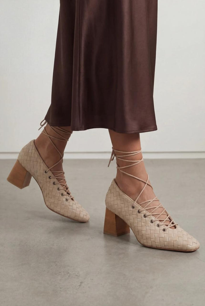 Temora Topuklu Ayakkabı Bej Mat Deri - ILOVESHOES