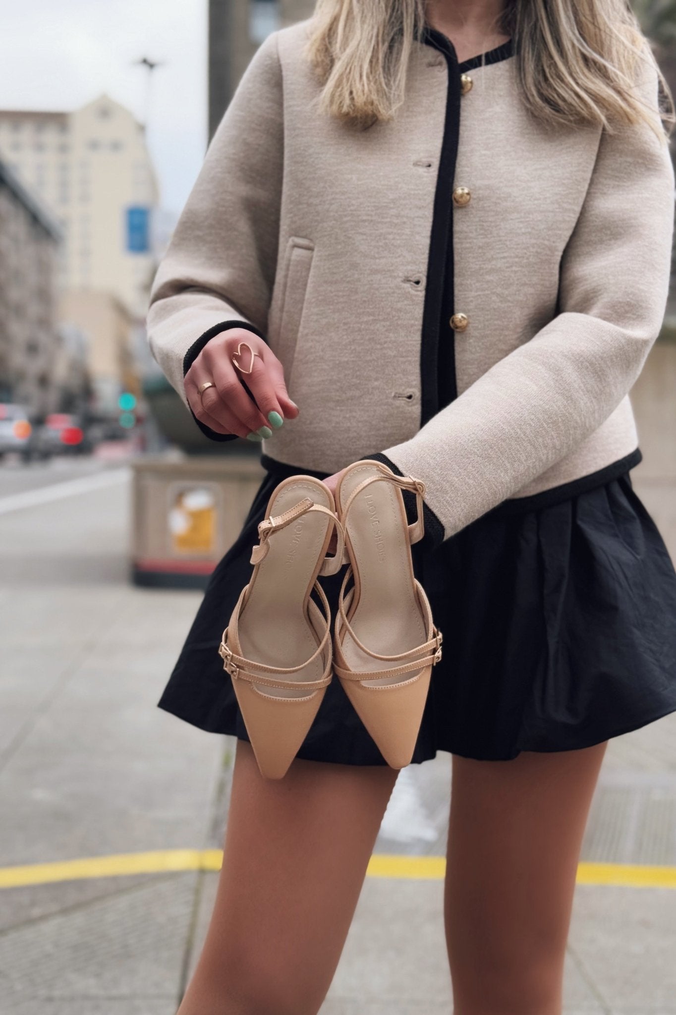 Telmor Mat Deri Bant Detaylı Yüksek Topuklu Stiletto Nude - ILOVESHOES