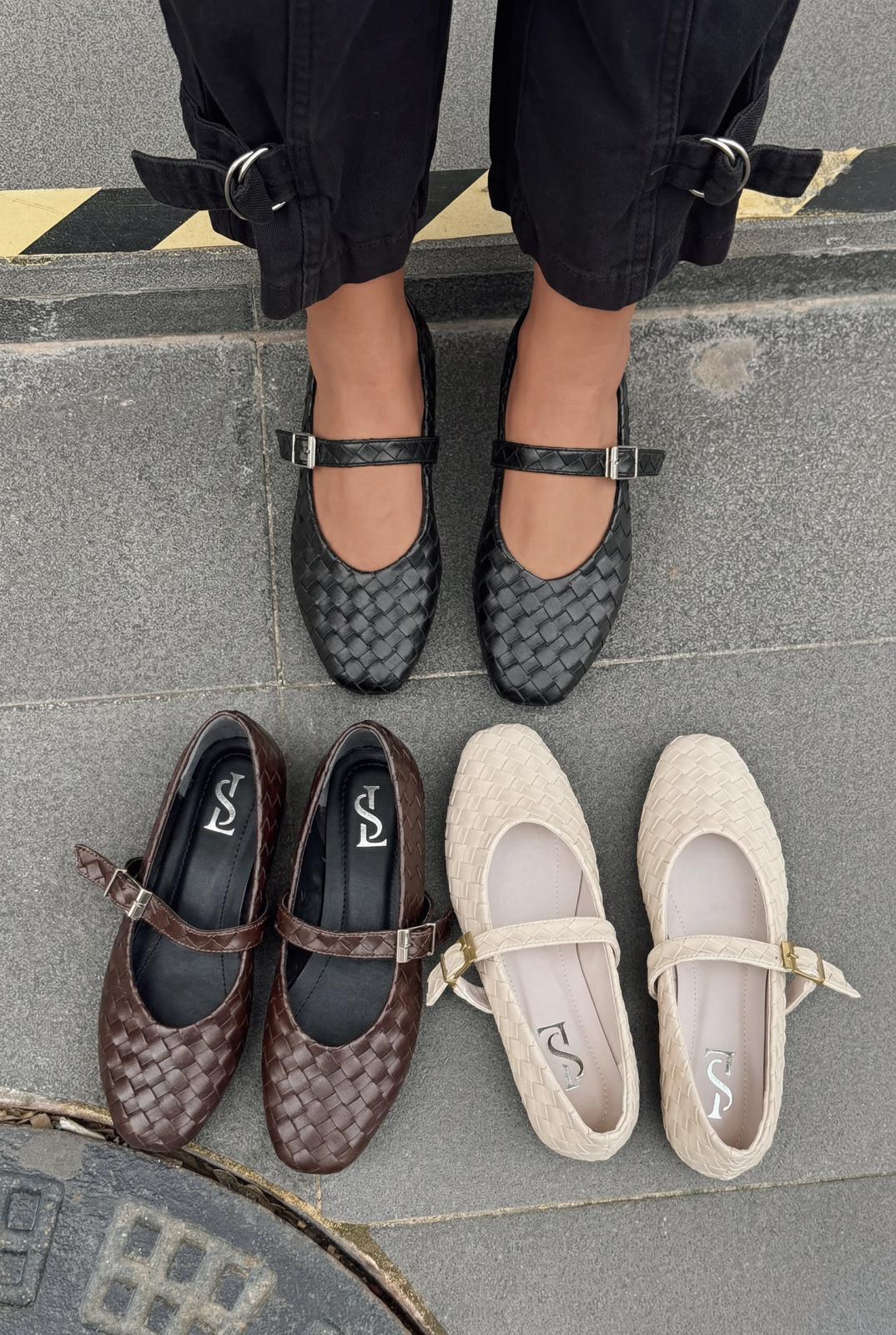 Vespera Kadın Babet Acıkahve Mat Deri - ILOVESHOES