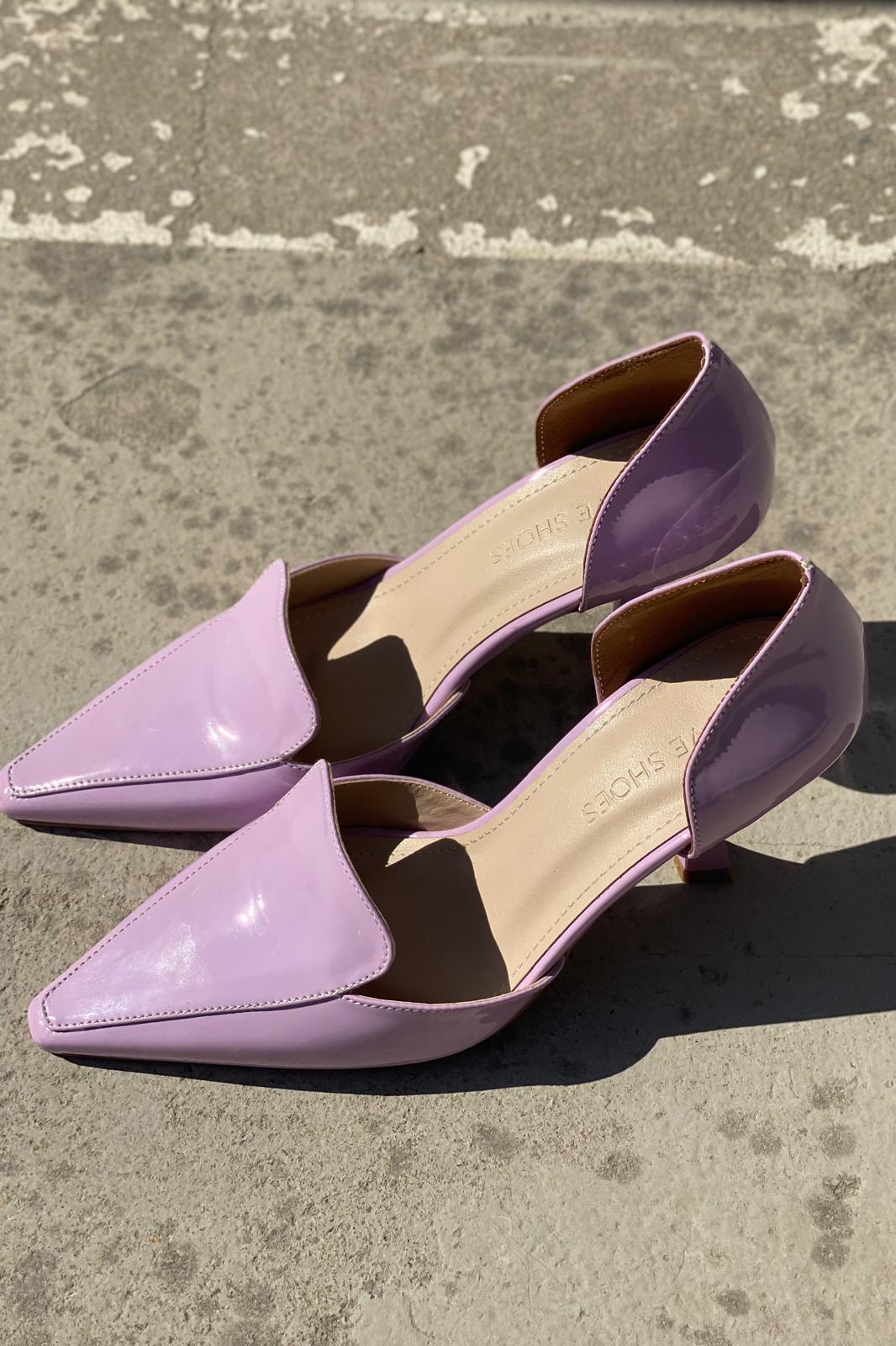 Karlo Rugan Yüksek Topuklu Stiletto Lila - ILOVESHOES