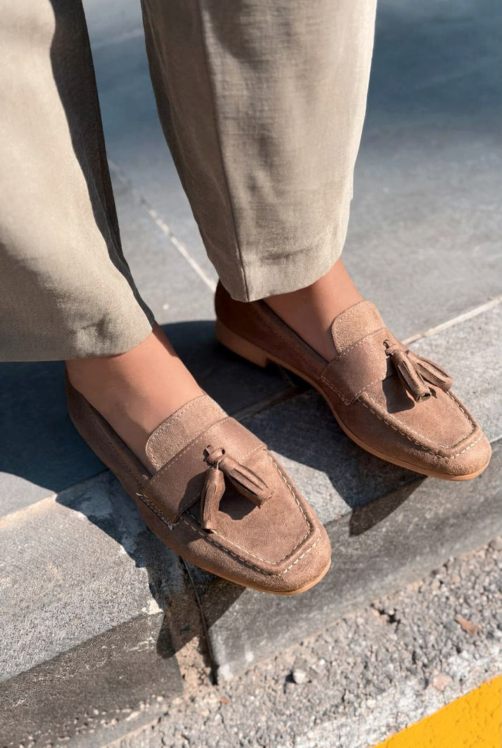 Olena Kadın Loafer Vİzon Süet - ILOVESHOES