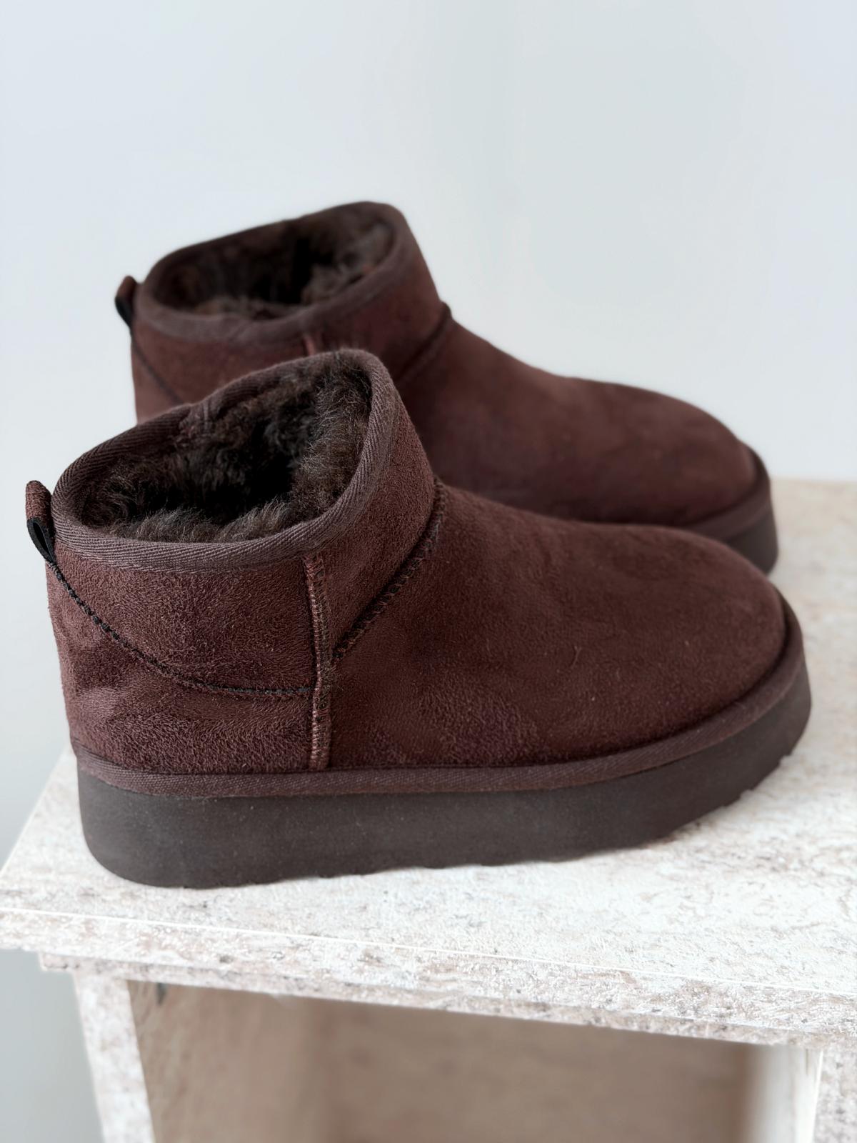 Leonar Kadın İçi Tüylü Bot Acıkahve Süet - ILOVESHOES