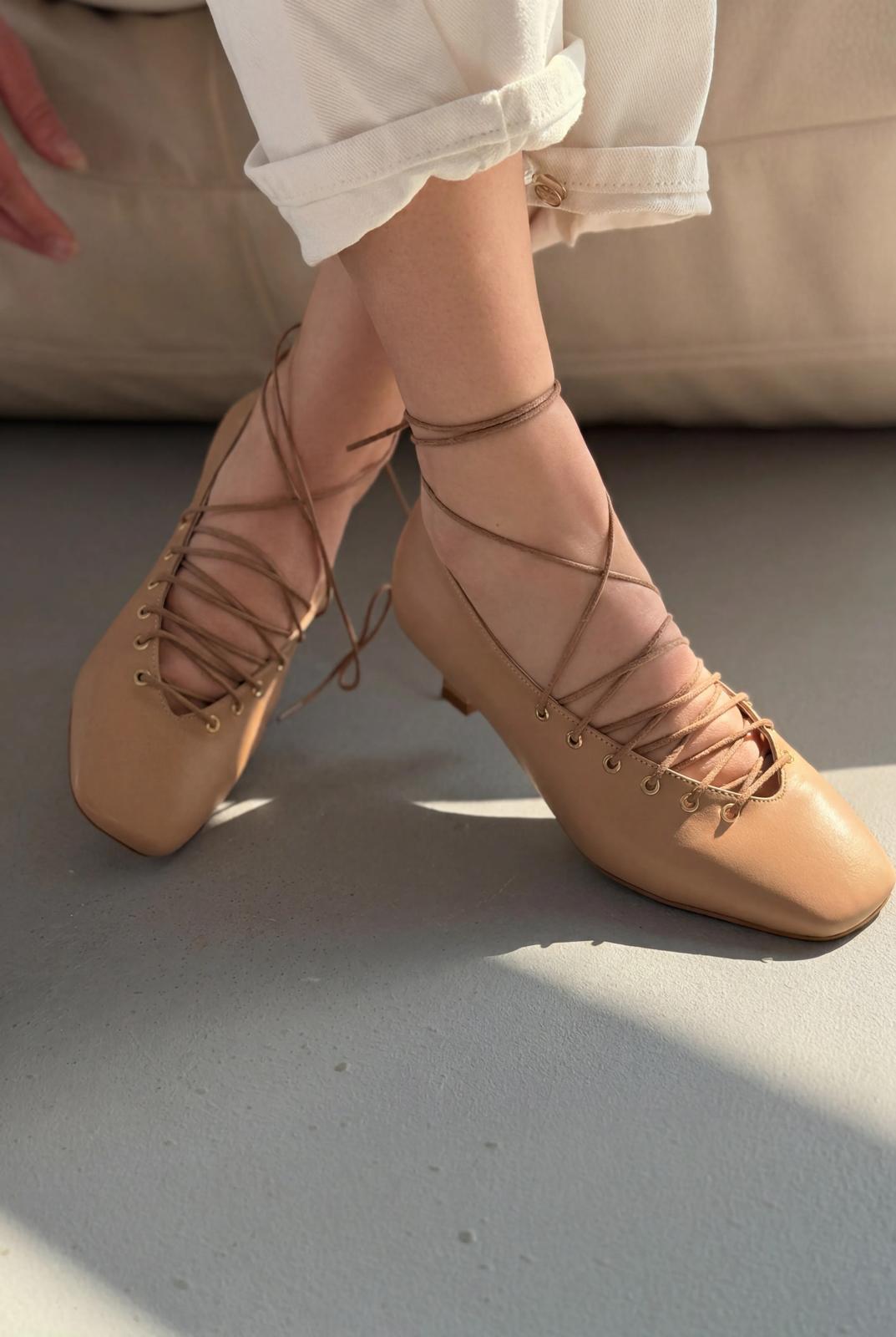 Sernis Nude Mat Deri Kadın Topuklu Ayakkabı - ILOVESHOES