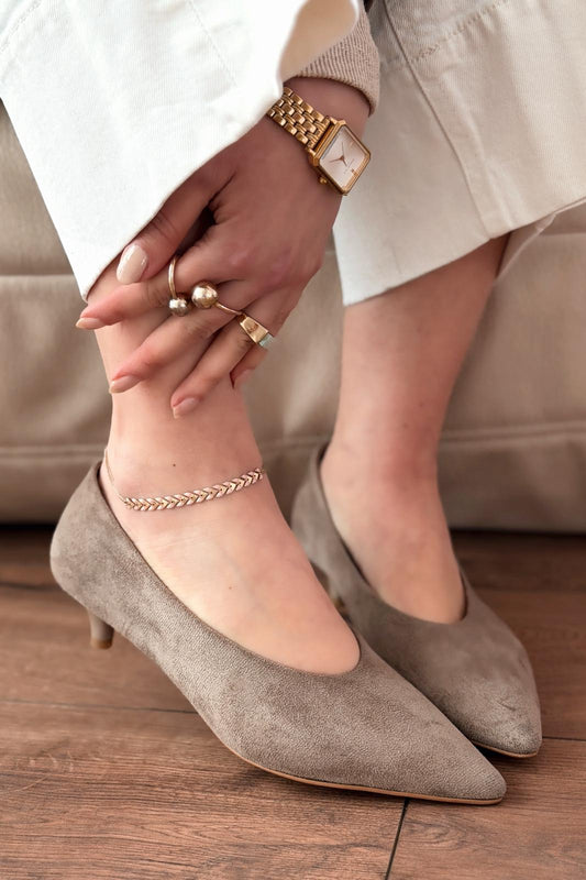 Seranis Stiletto Vizon Süet - ILOVESHOES