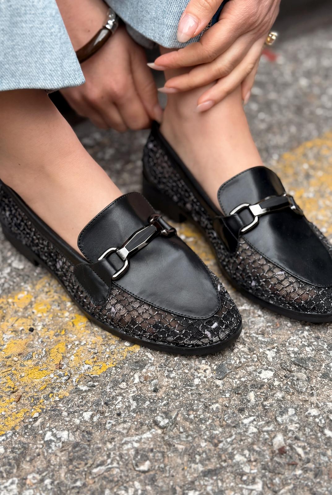 Delter Siyah Mat Deri Kadın Loafer - ILOVESHOES