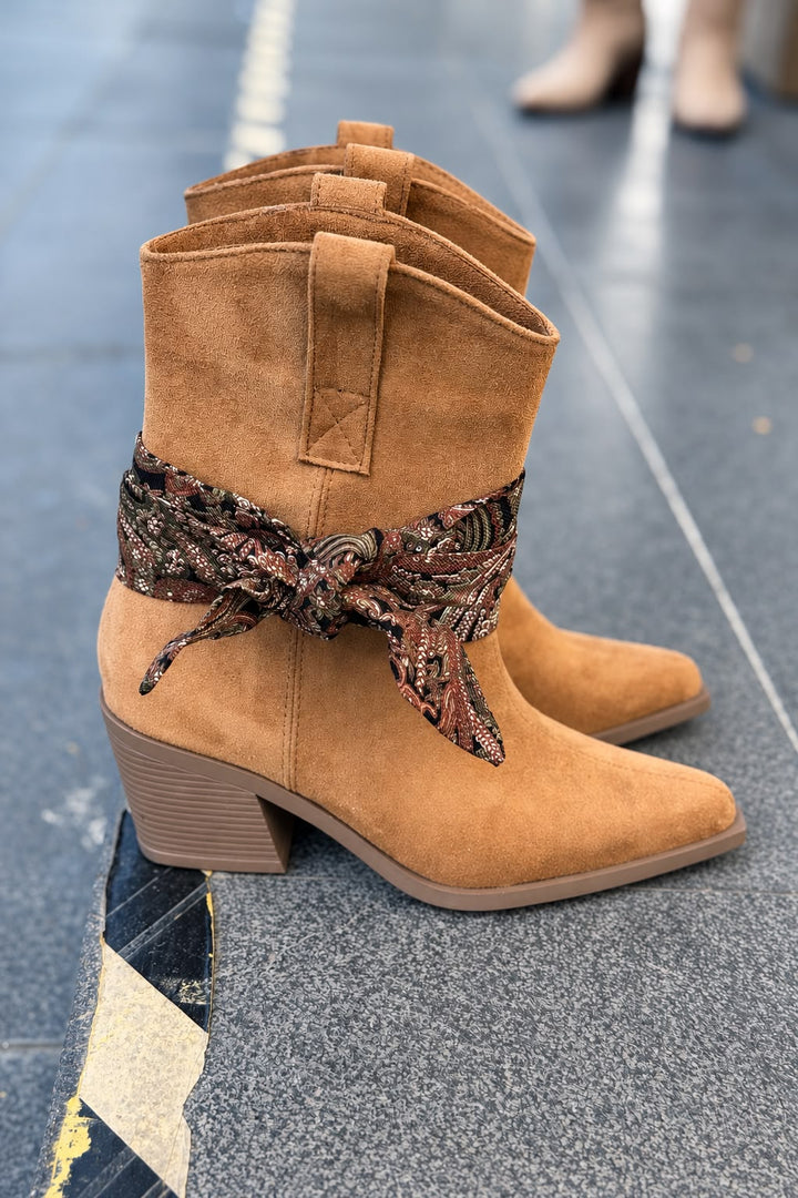 Rovan Taba Süet Kadın Kovboy Bot - ILOVESHOES