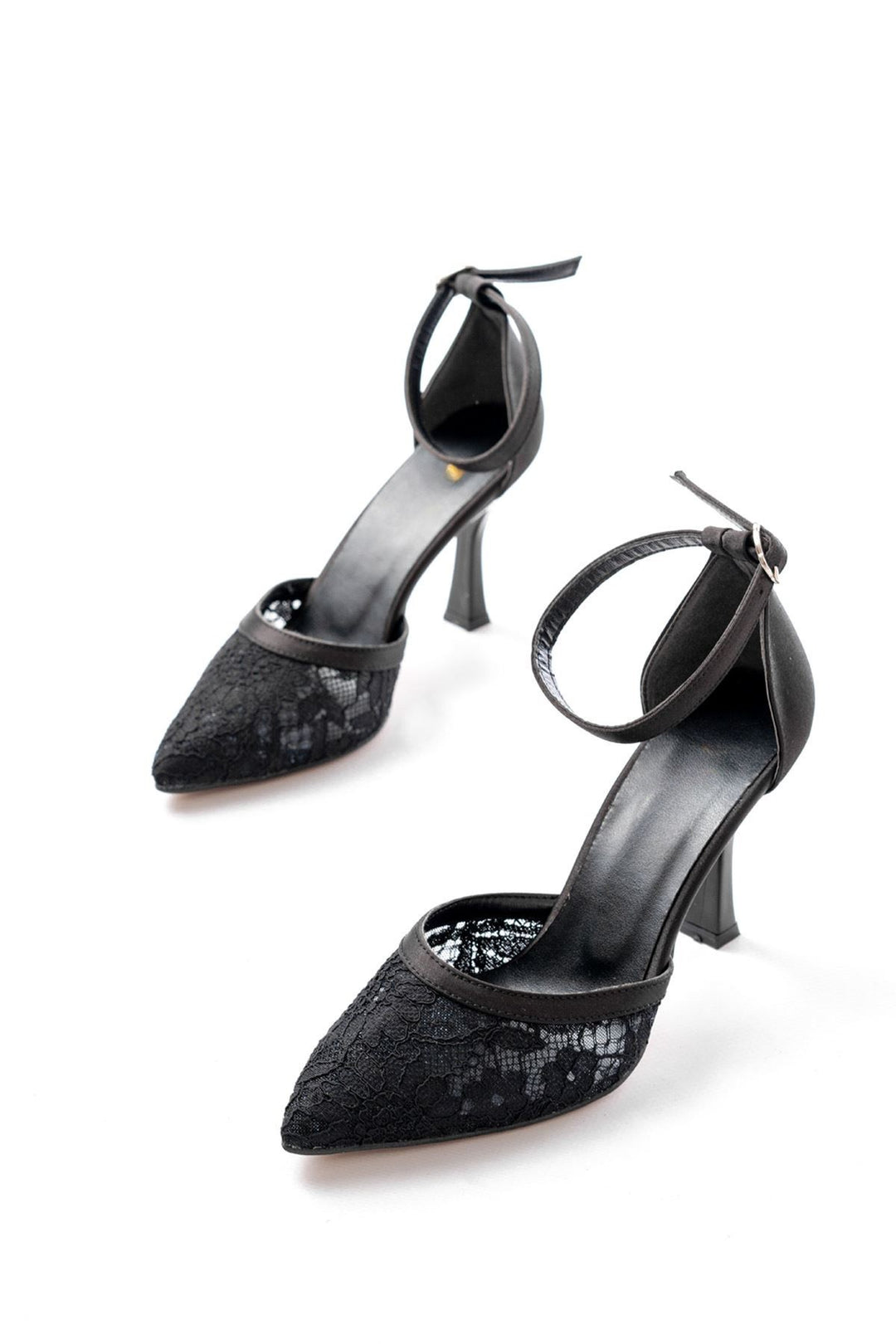 Vilsa Dantel Detaylı Siyah Stiletto - ILOVESHOES