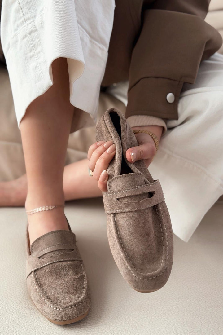 Orvino Vizon Süet Günlük Kadın Babet - ILOVESHOES