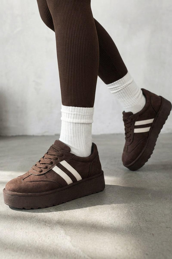 Vireo Kadın Spor Ayakkabı Acıkahve Süet - ILOVESHOES