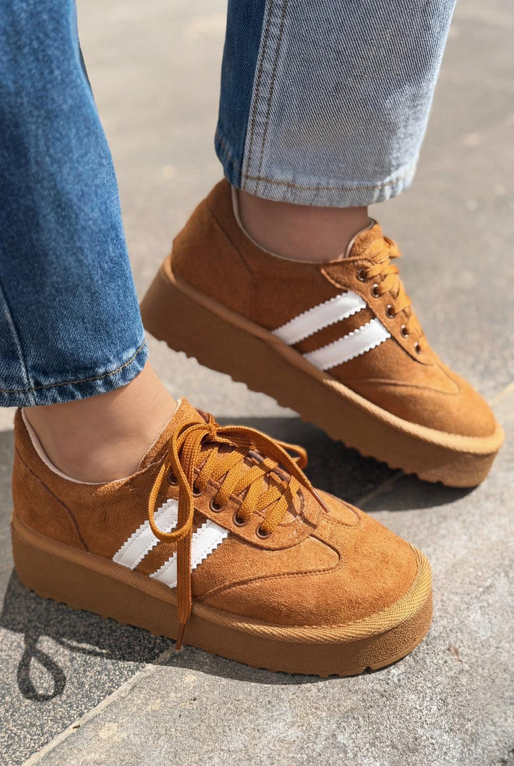 Vireo Kadın Spor Ayakkabı Taba Süet - ILOVESHOES