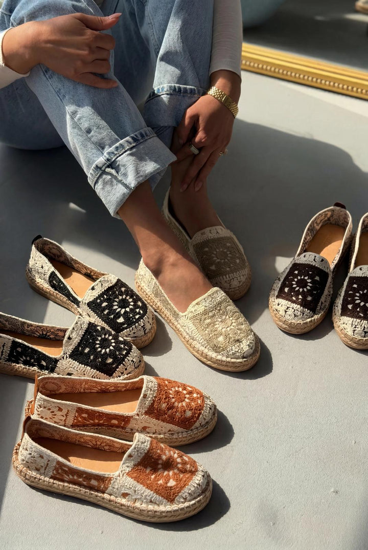 Linera Siyah Kadın Espadril Loafer - ILOVESHOES