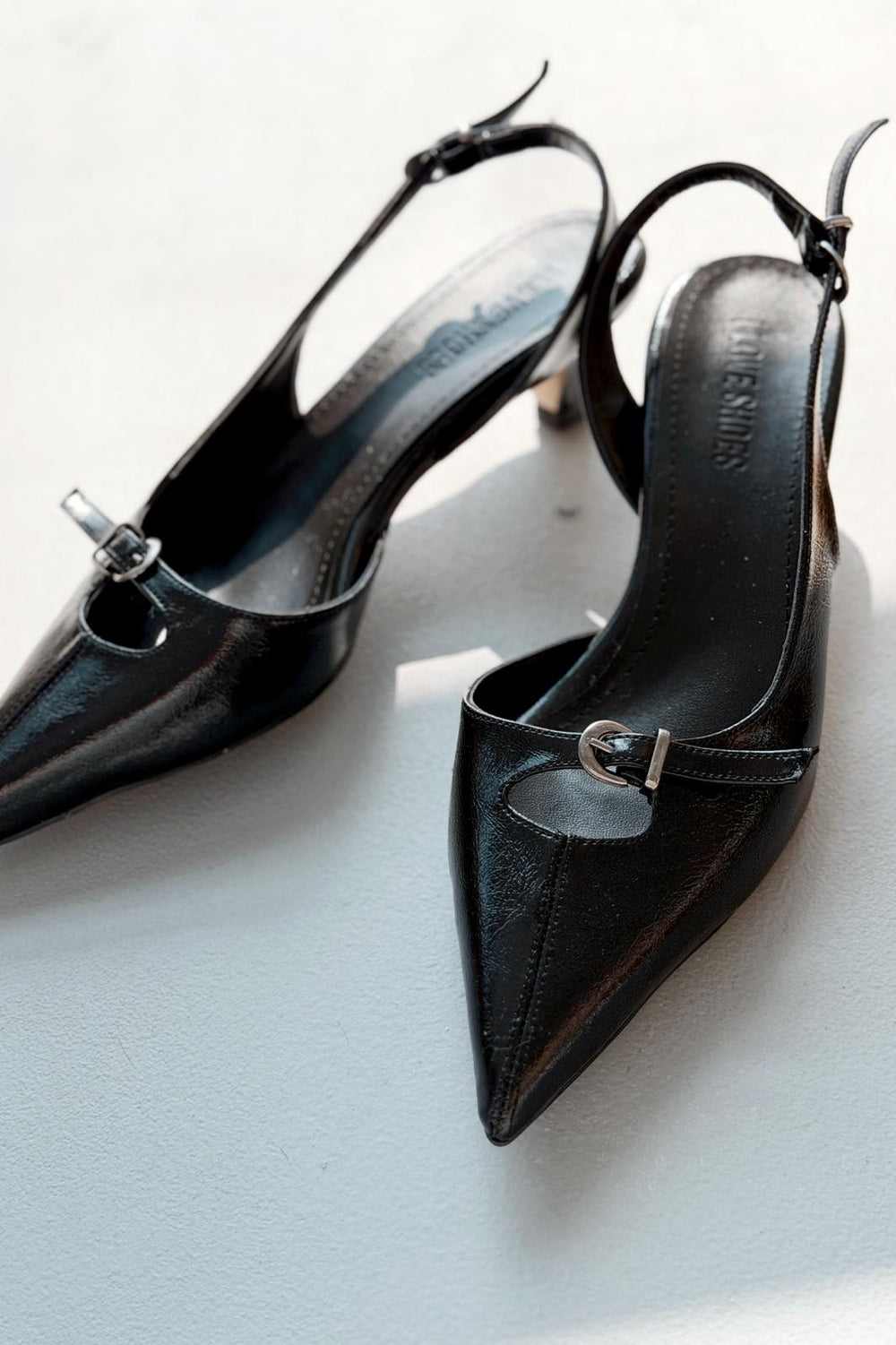 Norin Siyah Kırışık Deri Kadın Stiletto - ILOVESHOES