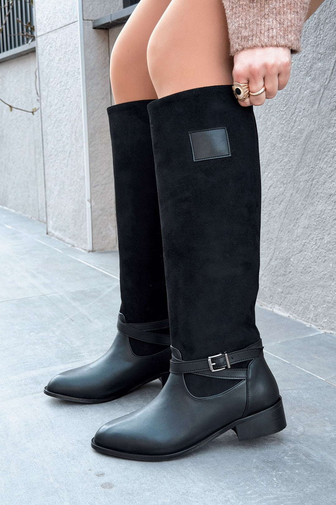 Clains Mat Deri Siyah Kadın Çizme - ILOVESHOES