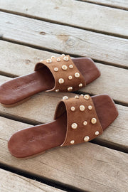 Neslor Süet Taba Troklu Kadın Terlik - ILOVESHOES