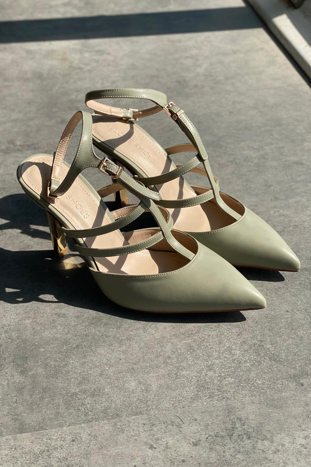 Lexon Mat Deri Su Yeşili Stiletto - ILOVESHOES