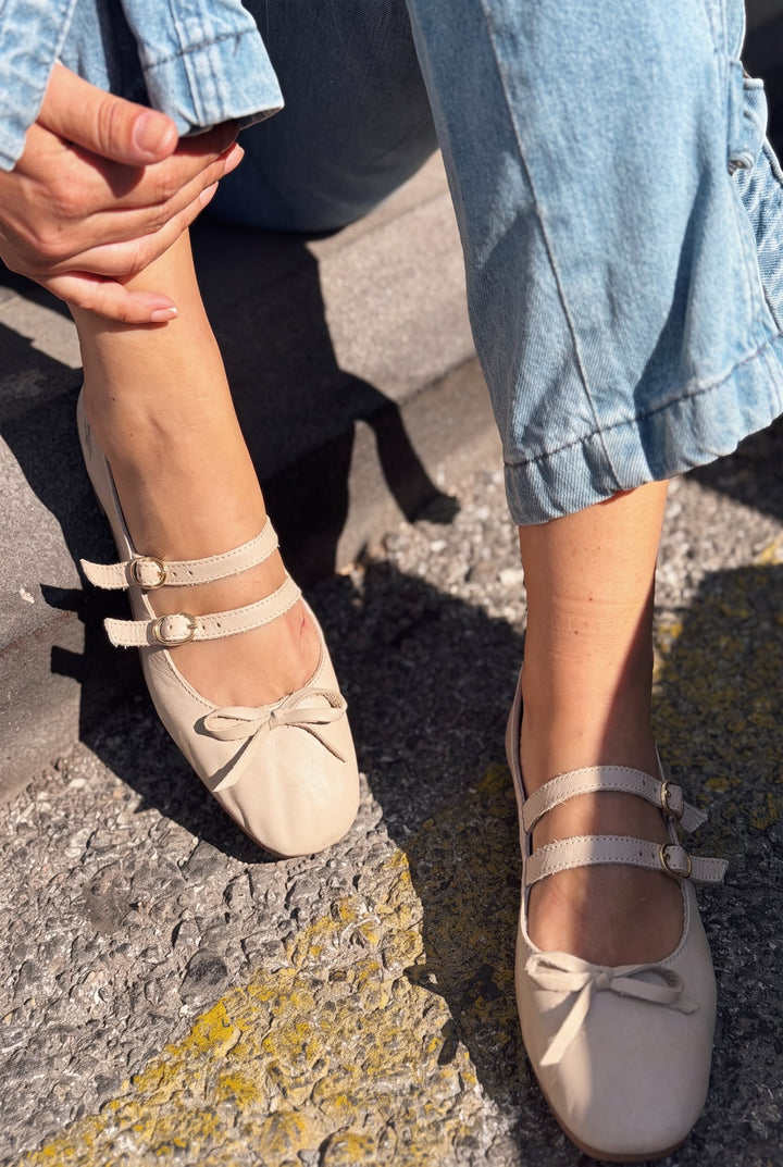 Lovia Bej Mat Hakiki Deri Kadın Babet - ILOVESHOES