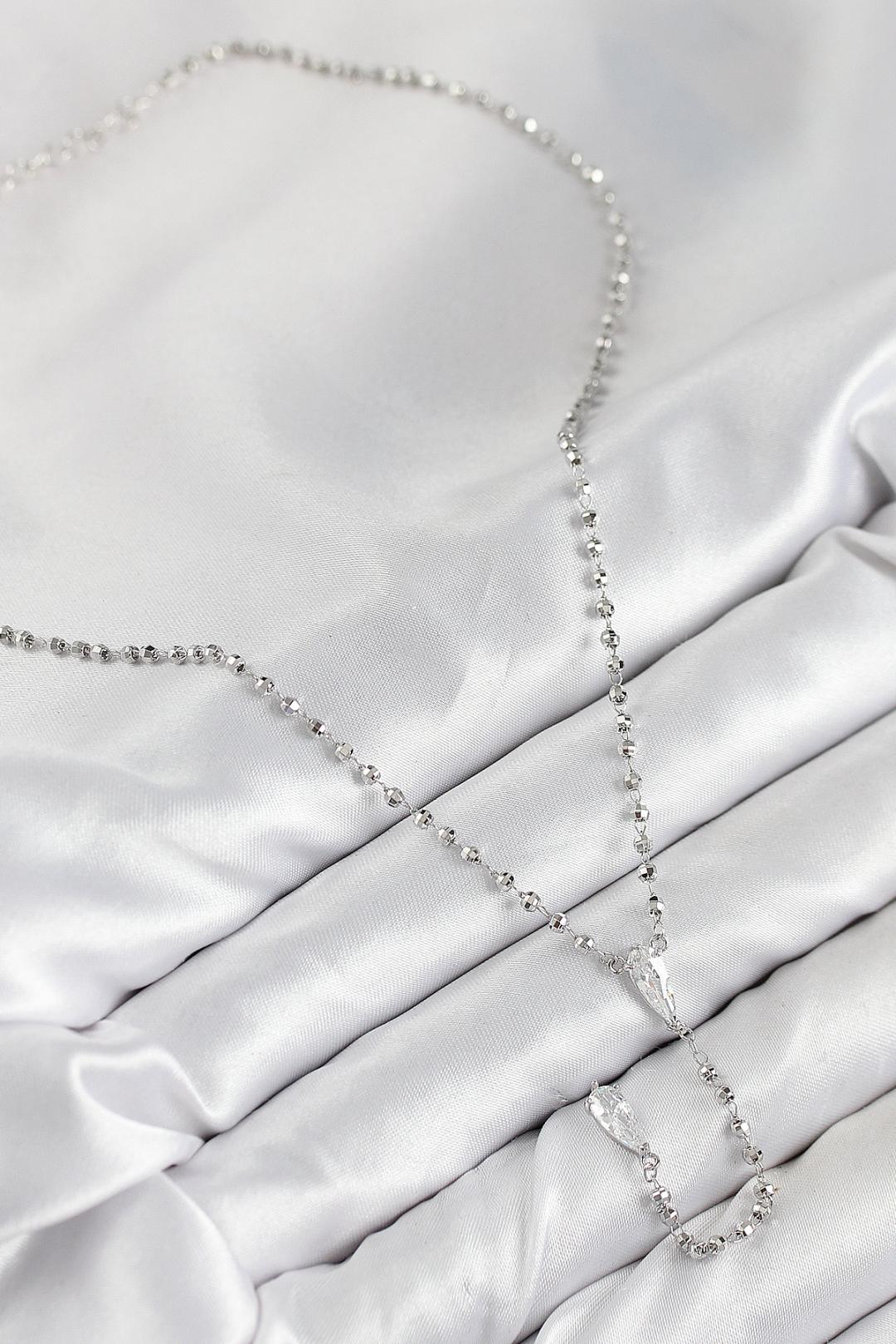 ILS - 1077 Kadın Kolye Gümüş Pirinç - ILOVESHOES