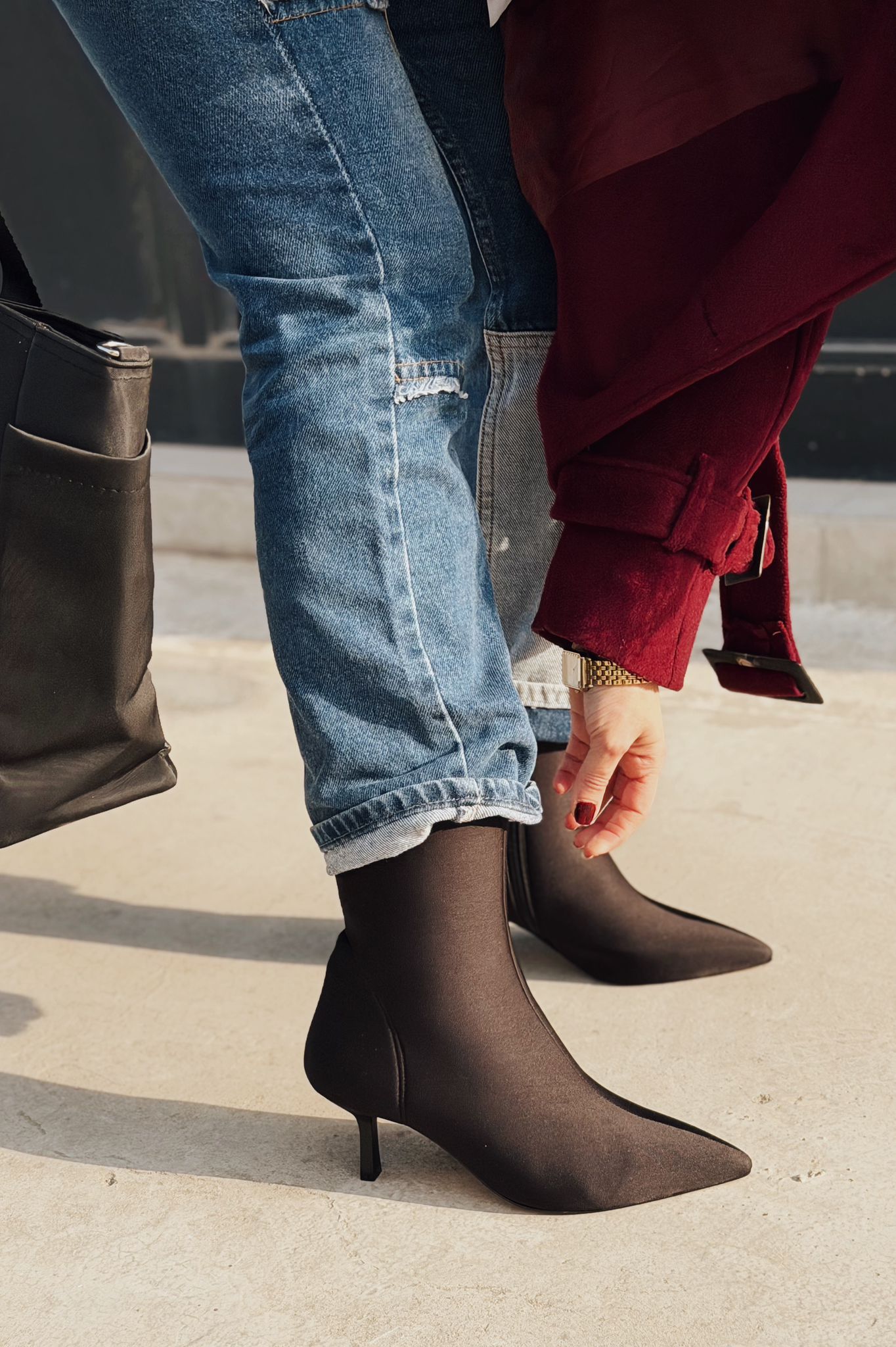 Orvex Kadın Dalgıç İnce Topuklu Bot Siyah - ILOVESHOES