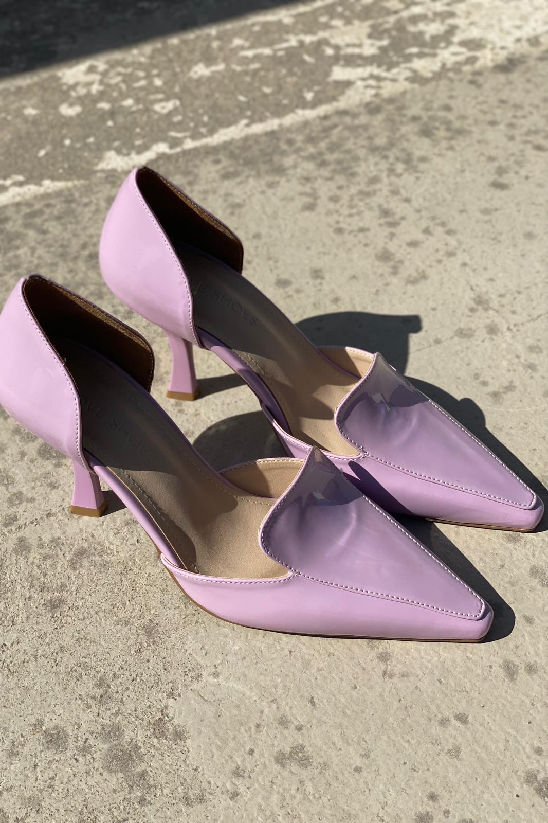 Karlo Rugan Yüksek Topuklu Stiletto Lila - ILOVESHOES